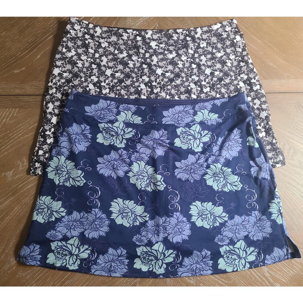 Tranquility Floral Skort Shorts XL Blue Black Athletic Golf Tennis